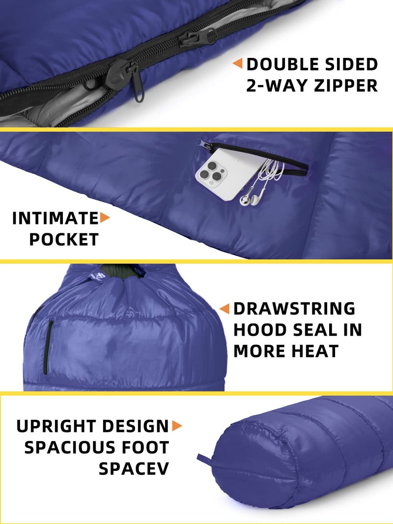 Bessport Mummy Sleeping Bag | 15-45 â„‰ Extreme 3-4 Season Sleeping Bag for Adults Cold Weatherâ€“ Warm and Washable, for Hiking Traveling & Outdoor Activities - Image 5